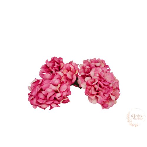 Hortenzia virágfej - 5 cm - cirmos pink
