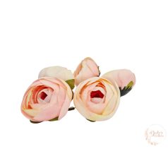 Boglárka selyem virágfej - 4,5 cm - krém-rózsaszín