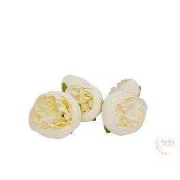 Peony virágfej - 5 cm - tört fehér