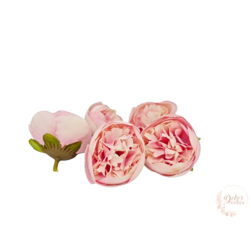 Peony virágfej - 5 cm - krém-rózsaszín