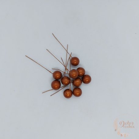 Bogyós betűző barna gyöngyház 1,5 cm