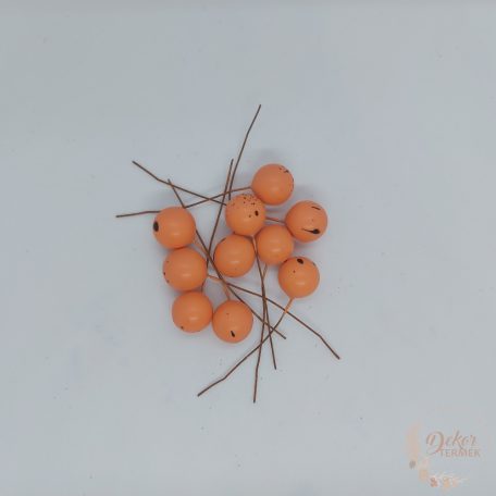Színes drótos bogyó - 1,5 cm - narancs