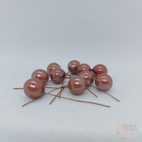 Bogyós betűző világos barna gyöngyház 1,5 cm
