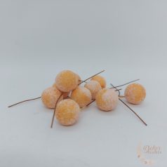 Glitteres drótos bogyó - 1,5 cm - hamvas barack