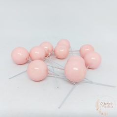 Színes drótos bogyó - 2,5 cm - rózsaszín