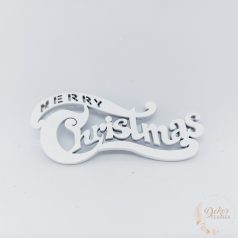Merry Christmas felirat íves fehér - 10 cm