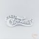 Merry Christmas felirat íves fehér - 10 cm