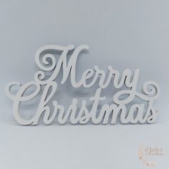 Merry Christmas elegáns fehér felirat - 15 cm