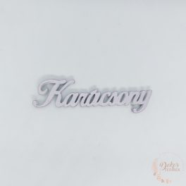 Karácsony felirat - 10 cm - lilaezüst