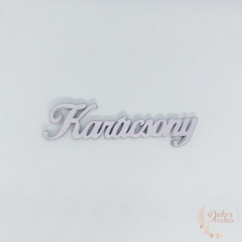 Karácsony felirat - 10 cm - lilaezüst