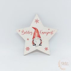 Boldog karácsonyt - csillag alakú manós tábla