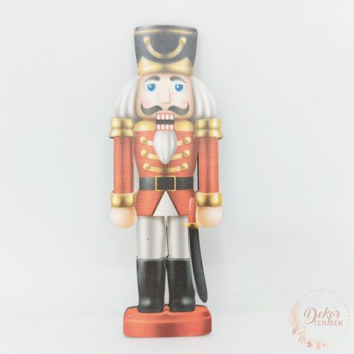 Piros diótörő - fa tábla