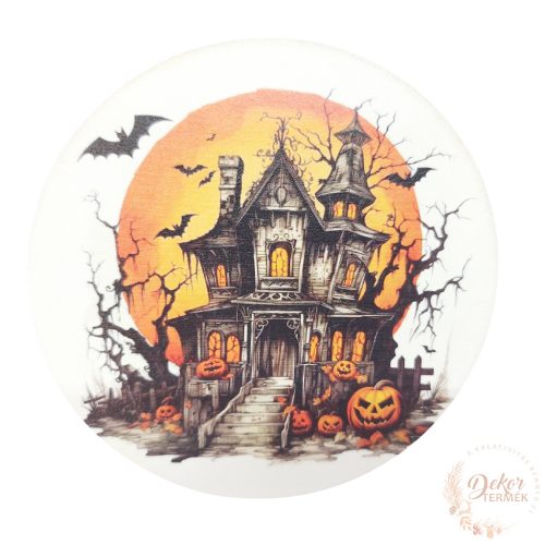 Halloween kastély - fa tábla