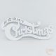 Merry Christmas felirat íves fehér - 20 cm
