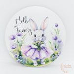 Hello tavasz fa tábla - ruhás nyuszi