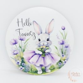 Hello tavasz fa tábla - ruhás nyuszi