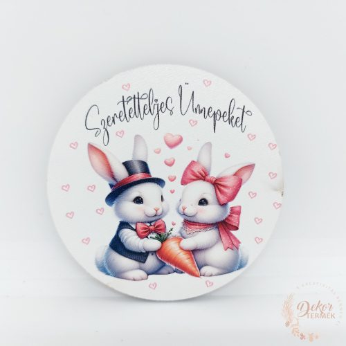 Szeretetteljes ünnepeket - nyuszis tábla