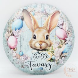 Hello tavasz fa tábla - nyuszifej tojásokkal