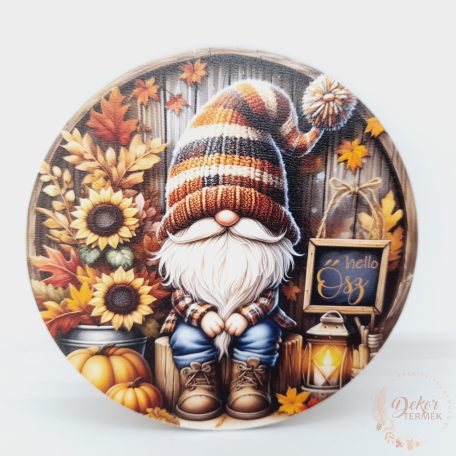 Hello ősz - napraforgók manóval - barna