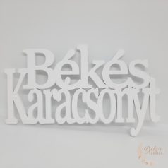 Békés karácsonyt felirat - 21 cm - fehér