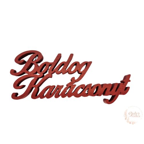 Boldog karácsonyt felirat - 10 cm - piros