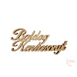 Boldog karácsonyt felirat - 10 cm - arany