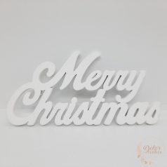 Merry Christmas felirat - 15 cm - fehér