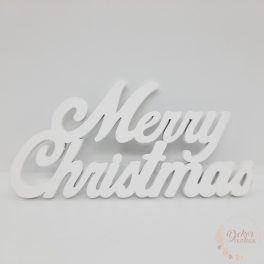 Merry Christmas felirat - 15 cm - fehér
