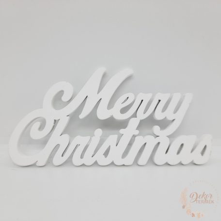 Merry Christmas felirat - 15 cm - fehér