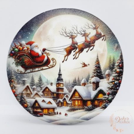 Koszorú közép - Télapó a város felett