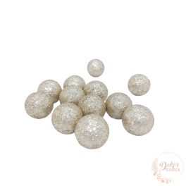 Glitteres golyó - pezsgő - 2 cm