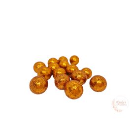 Glitteres golyó - bronz - 1,5 cm