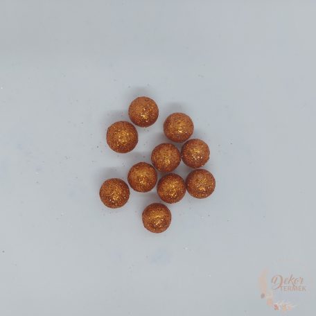 Glitteres golyó - bronz - 1,5 cm