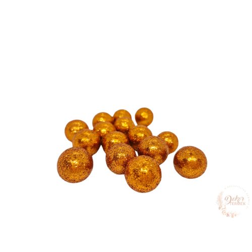 Glitteres golyó - bronz - 1,5 cm