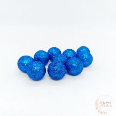 Glitteres golyó - kék - 2 cm