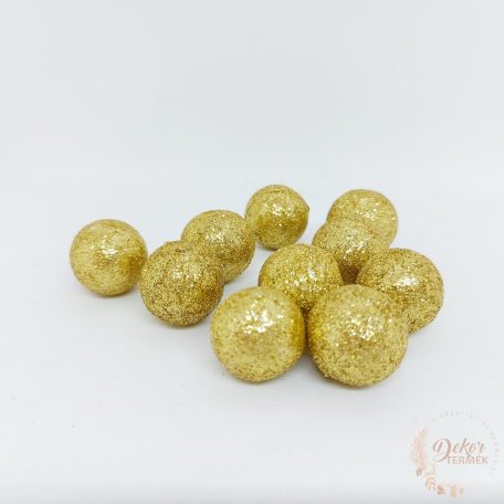 Glitteres golyó - arany - 2,5 cm