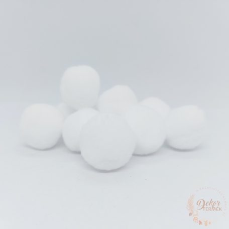 Kasmír golyó - fehér - 3 cm