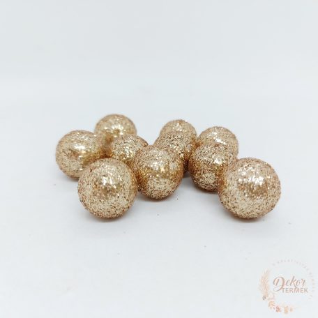 Glitteres golyó - arany - 2 cm