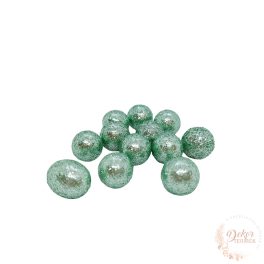 Glitteres golyó - menta - 1,5 cm