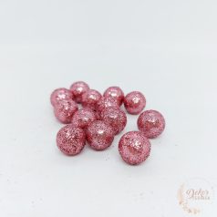 Glitteres golyó - világos rózsaszín - 1,5 cm