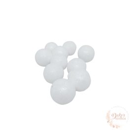 Glitteres golyó - fehér - 2 cm