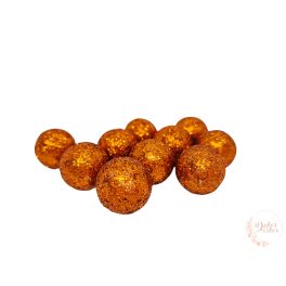 Glitteres golyó - bronz - 2 cm