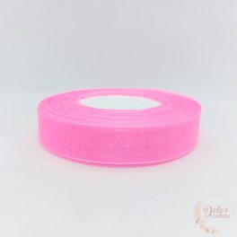 Organza szalag - 20 mm - közép pink