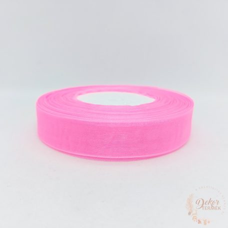 Organza szalag - 20 mm - közép pink