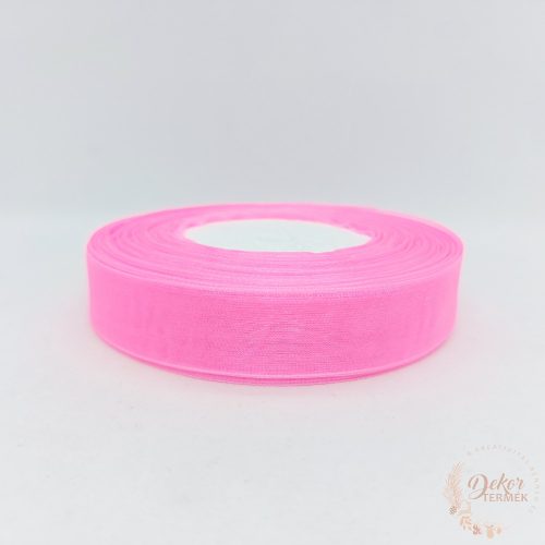 Organza szalag - 20 mm - közép pink