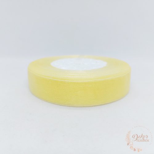 Organza szalag - 20 mm - krém sárga