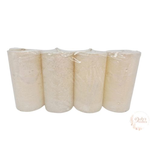 Rusztikus henger gyertya - metál ivory