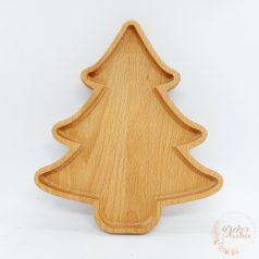Karácsonyfa fa tányér